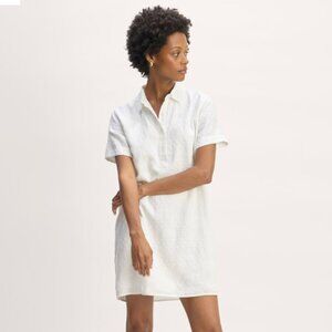 Everlane The Linen Eyelet Shirtdress Bright White Collared Women's Size Medium